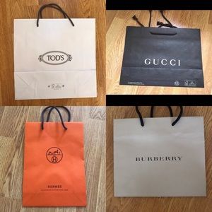 Gucci / Hermes / Burberry/ Tods Paper bag set